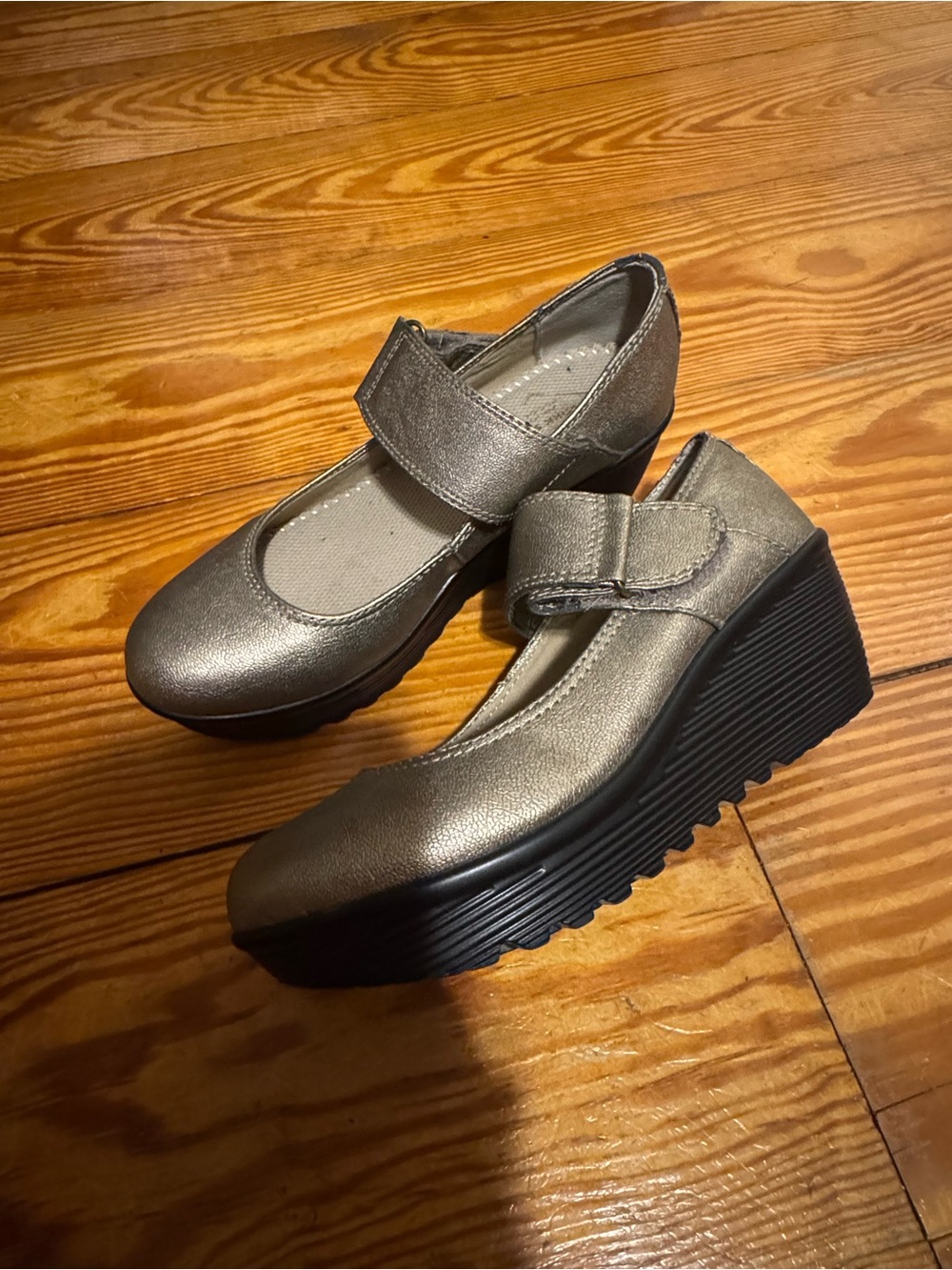 Metallic St John’s Bay Mary Jane Wedge Shoes - Women